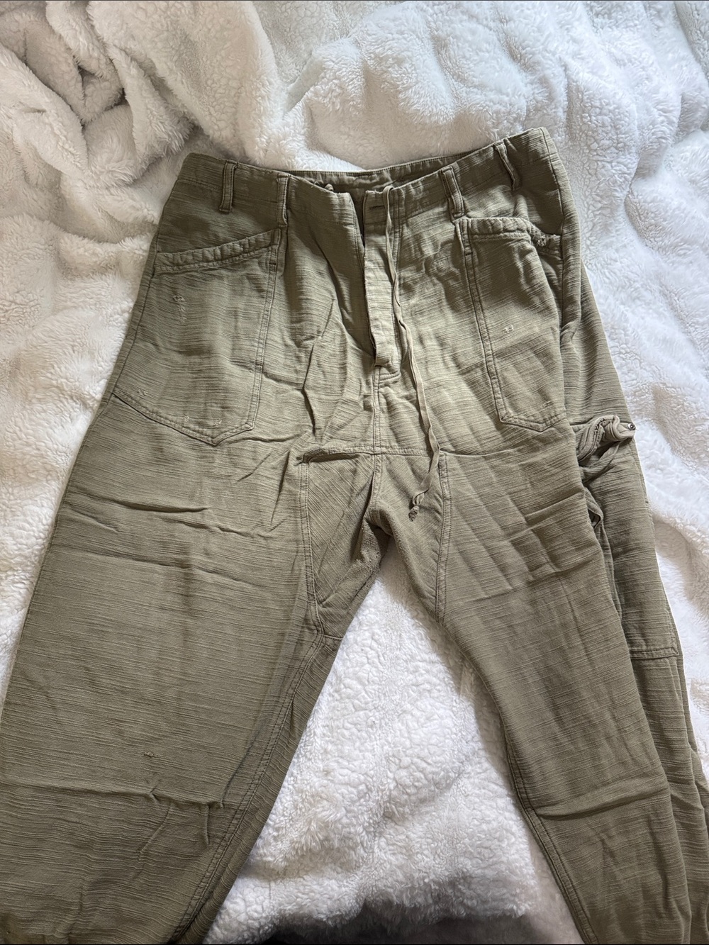Free People Olive Green Utility Pants